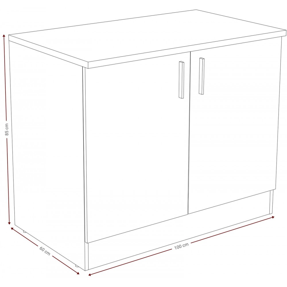 Επιδαπέδιο ντουλάπι Poppy 100-Mauro - Fusiko