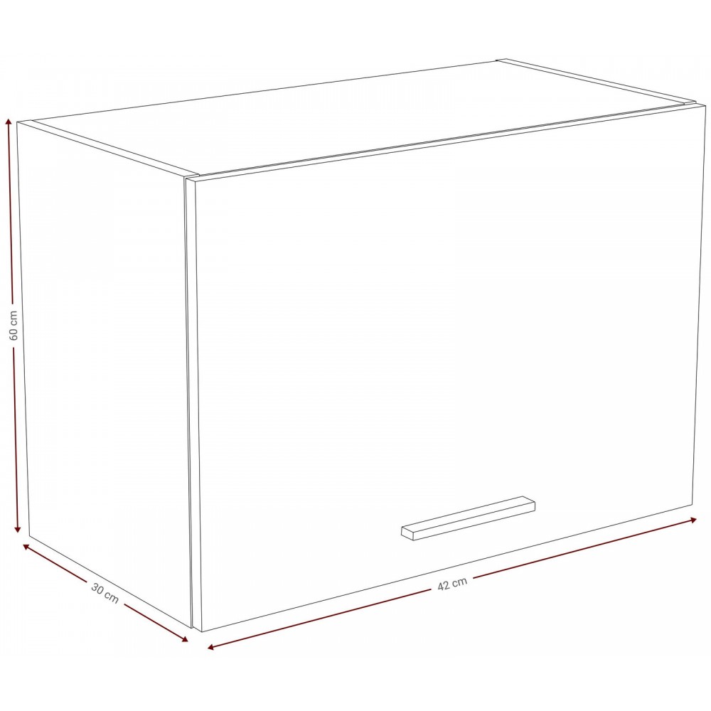 Κρεμαστό οριζόντιο ντουλάπι Poppy 60-Fusiko-Leuko