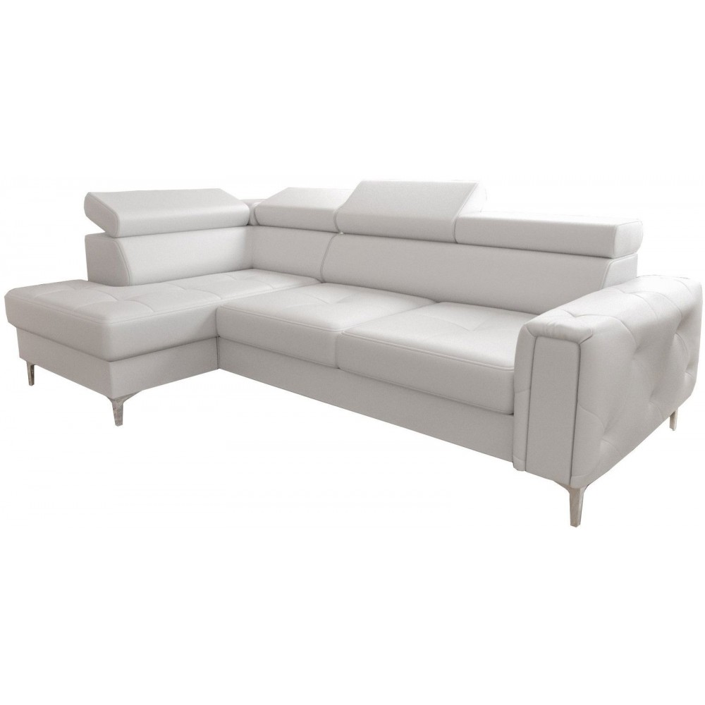 Γωνιακός καναπές Almeria Eco LTHR-Leuko-Αριστερή