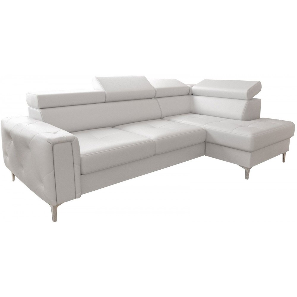 Γωνιακός καναπές Almeria Eco LTHR-Leuko-Δεξιά