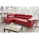 Γωνιακός καναπές Almeria LTHR-Kokkino-Αριστερή