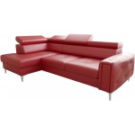 Γωνιακός καναπές Almeria LTHR-Kokkino-Αριστερή