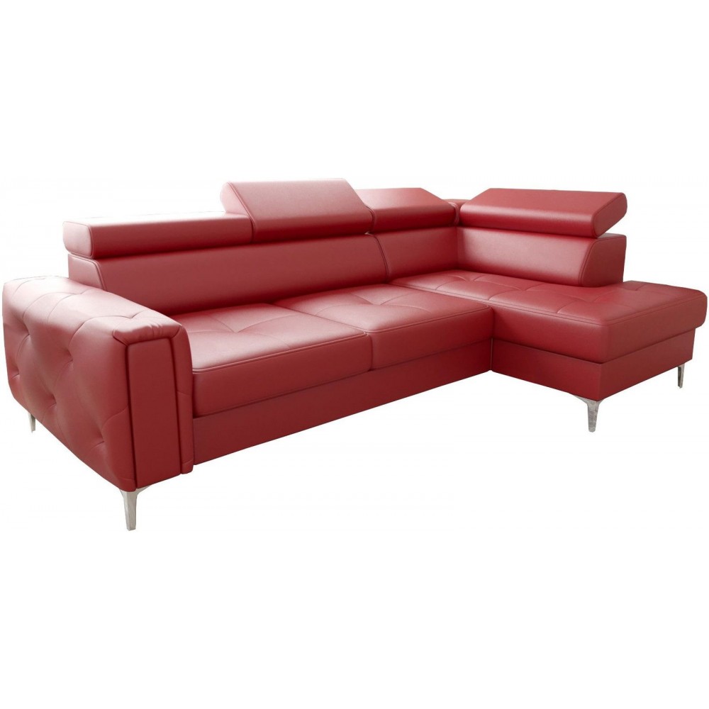 Γωνιακός καναπές Almeria LTHR-Kokkino-Δεξιά