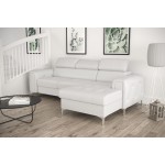 Γωνιακός Καναπές Almeria Mini Eco LTHR-Leuko-Δεξιά