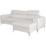 Γωνιακός Καναπές Almeria Mini Eco LTHR-Leuko-Δεξιά