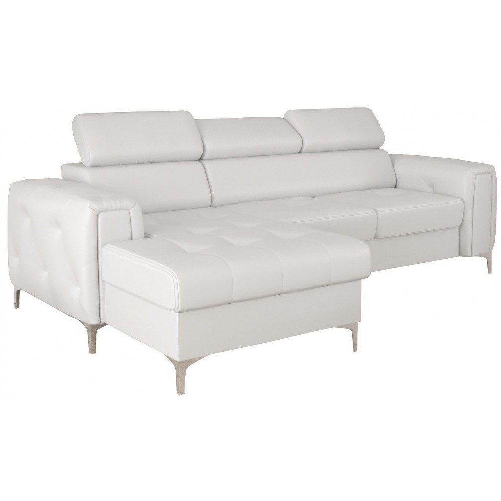 Γωνιακός Καναπές Almeria Mini Eco LTHR-Leuko-Αριστερή