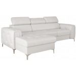 Γωνιακός Καναπές Almeria Mini Eco LTHR-Leuko-Αριστερή