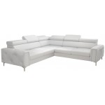 Γωνιακός καναπές Almeria I LTHR -Leuko-Αριστερή