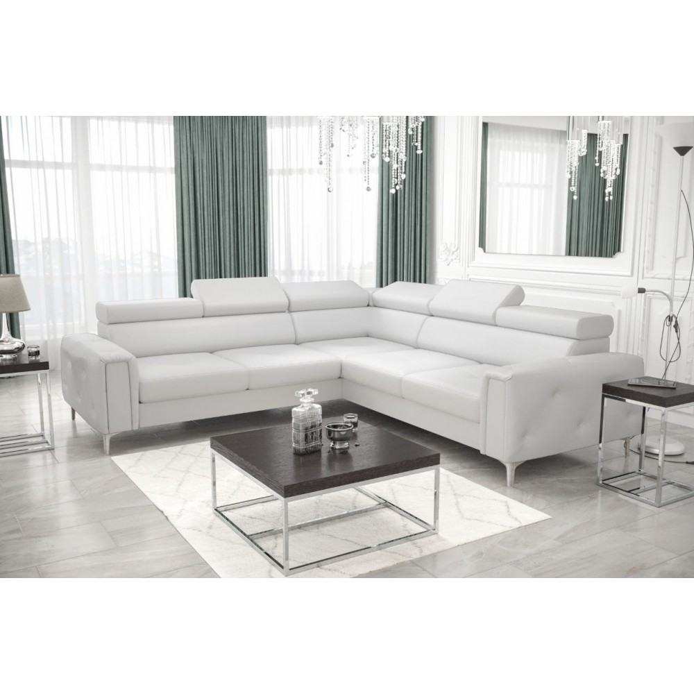 Γωνιακός καναπές Almeria I LTHR -Leuko-Δεξιά