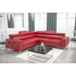 Γωνιακός καναπές Almeria I LTHR -Kokkino-Αριστερή