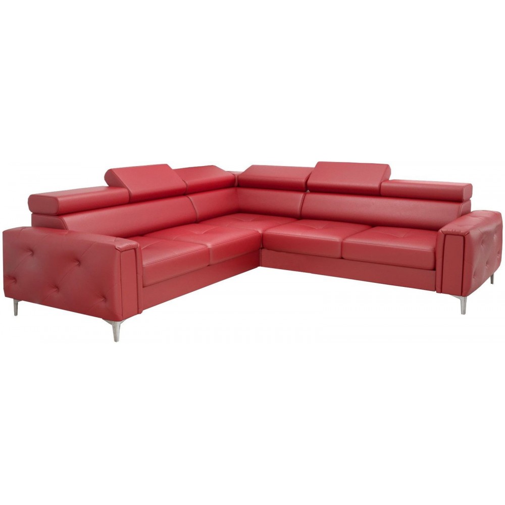 Γωνιακός καναπές Almeria I LTHR -Kokkino-Αριστερή