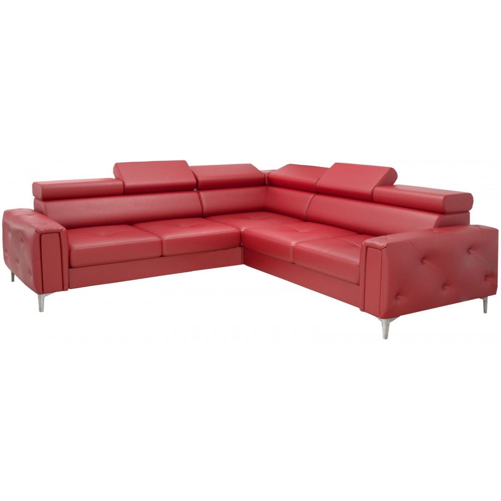 Γωνιακός καναπές Almeria I LTHR -Kokkino-Δεξιά