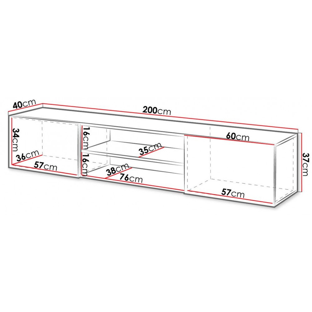 Έπιπλο τηλεόρασης Slide II-Leuko