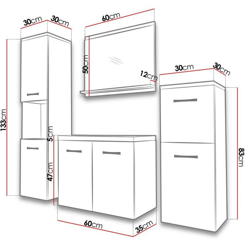 Σετ μπάνιου Malo-Gkri Skouro