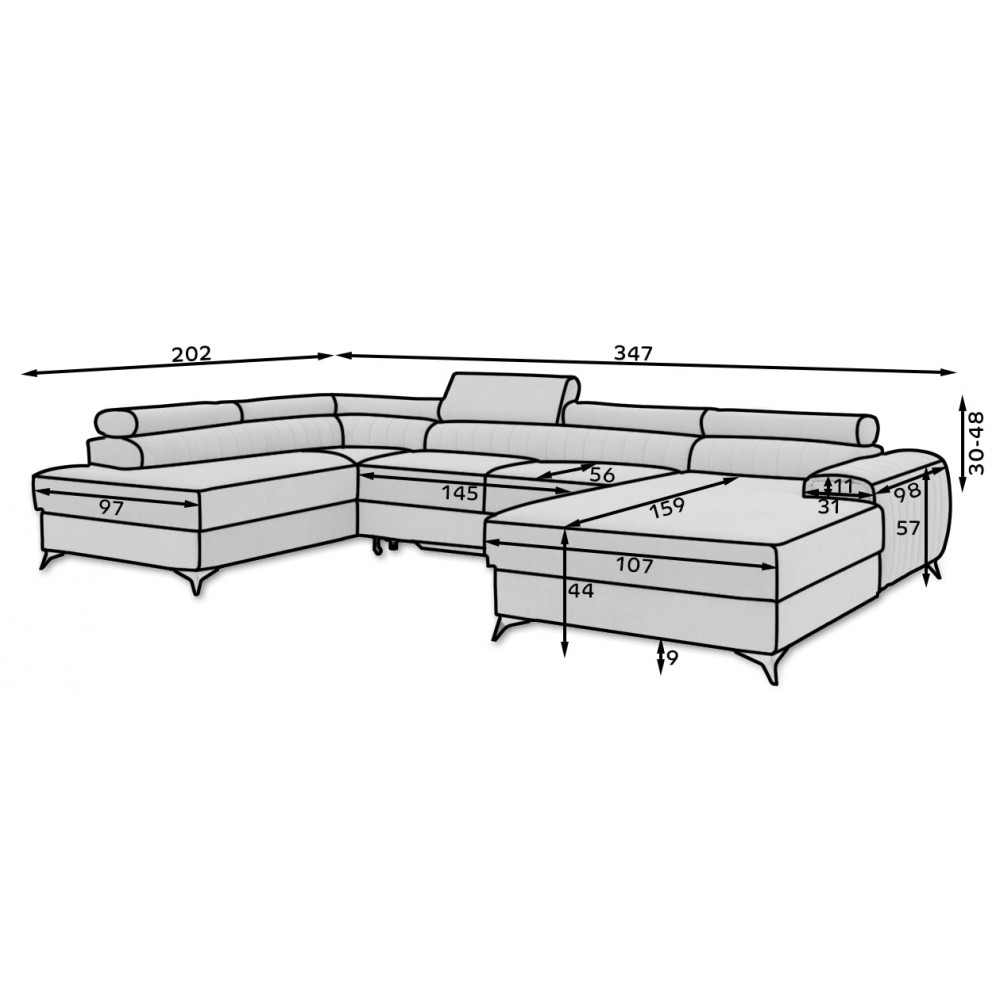 Γωνιακός Καναπές Restly-Mpez-Αριστερή