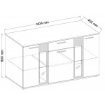 Μπουφές Picante II-Mauro - Fusiko 140.4x40.2x80