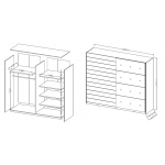 Ντουλάπα συρόμενη Kappa-Gkri Anoixto-220 x 61 x 210 εκ.