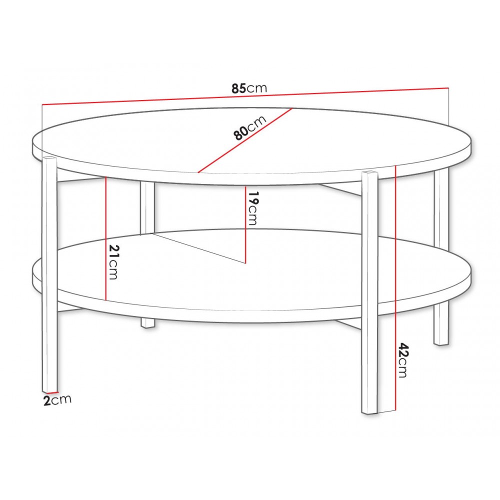 Τραπεζάκι σαλονιού Sigma B-Fusiko-Mavro