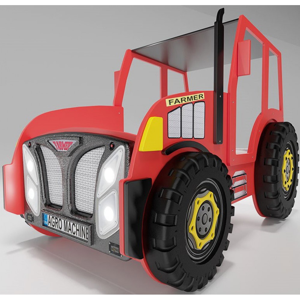 Παιδικό Κρεβάτι Tractor-Kokkino 204x111x145