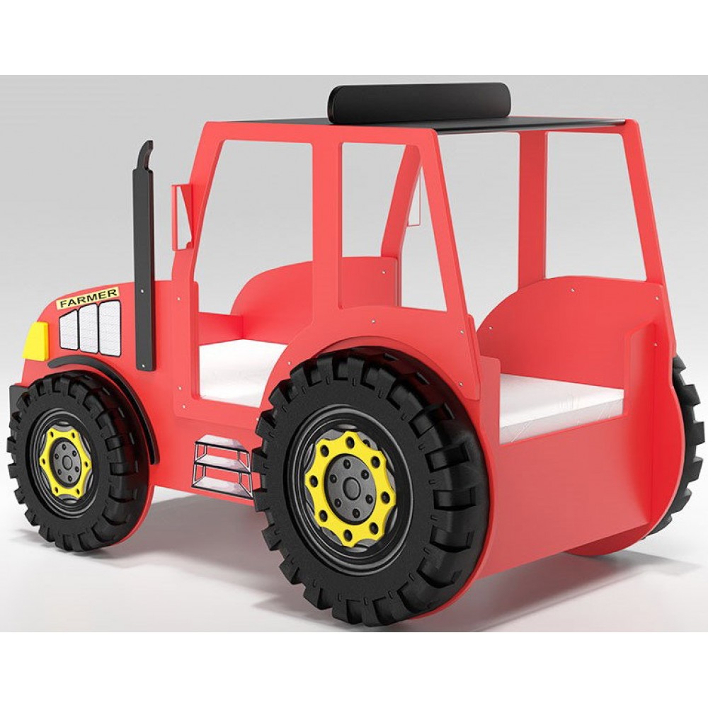 Παιδικό Κρεβάτι Tractor-Kokkino 204x111x145