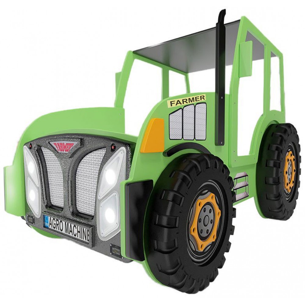 Κρεβάτι παιδικό Tractor-Prasino