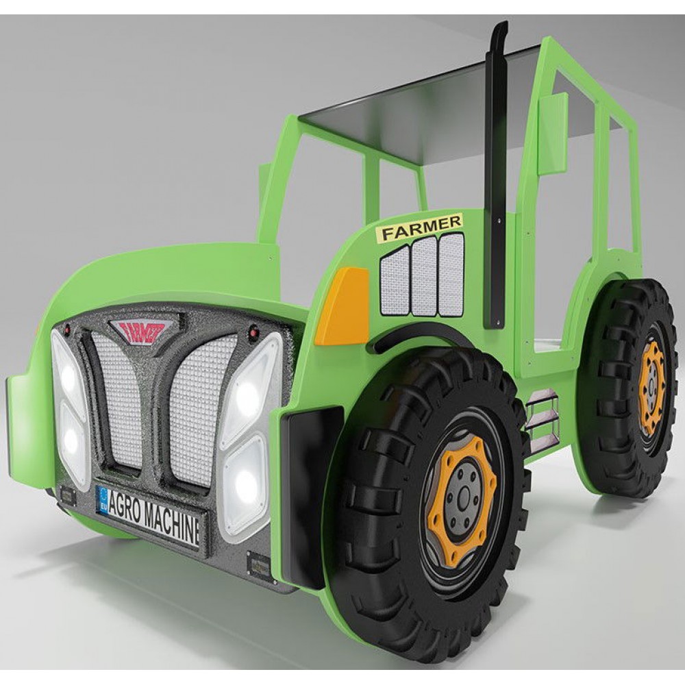 Κρεβάτι παιδικό Tractor-Prasino
