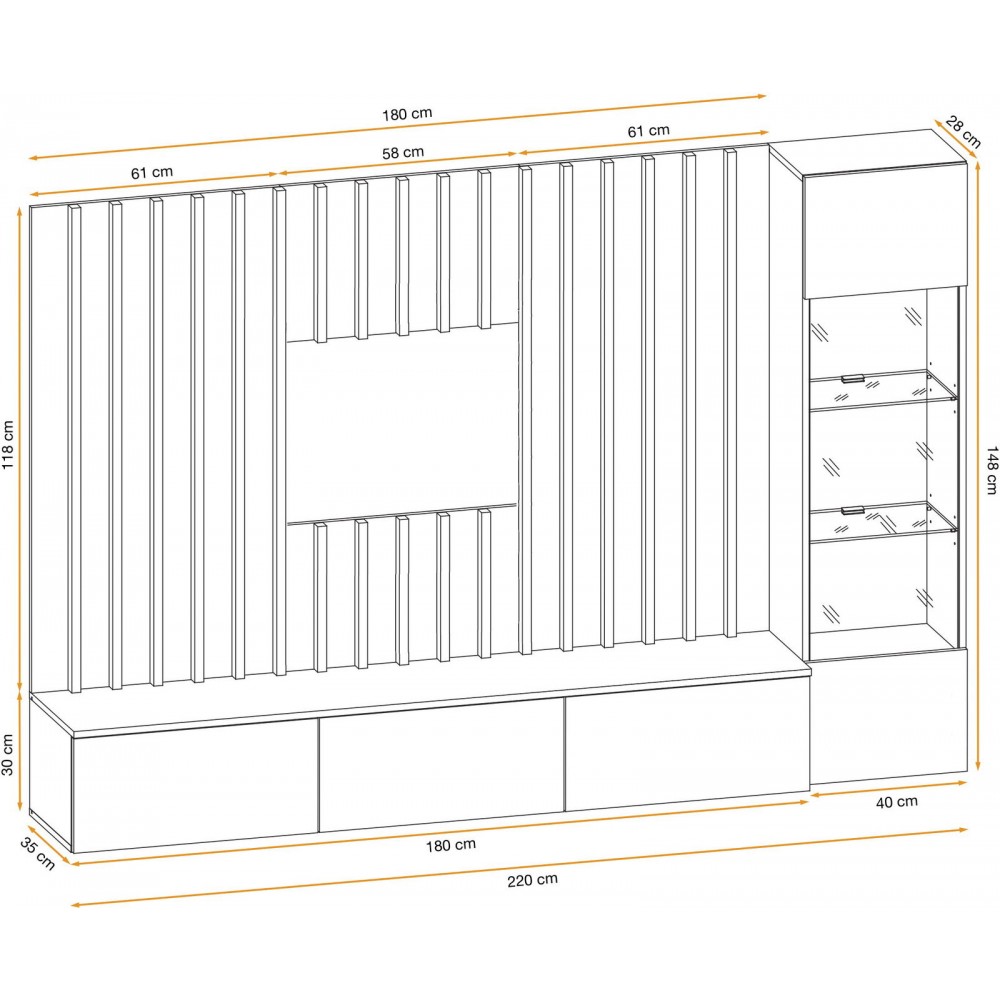 Σύνθετο σαλονιού Verona-Γκρι
