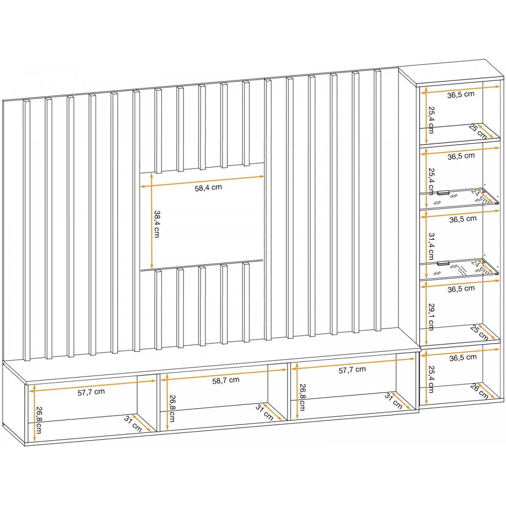 Σύνθετο σαλονιού Verona-Γκρι