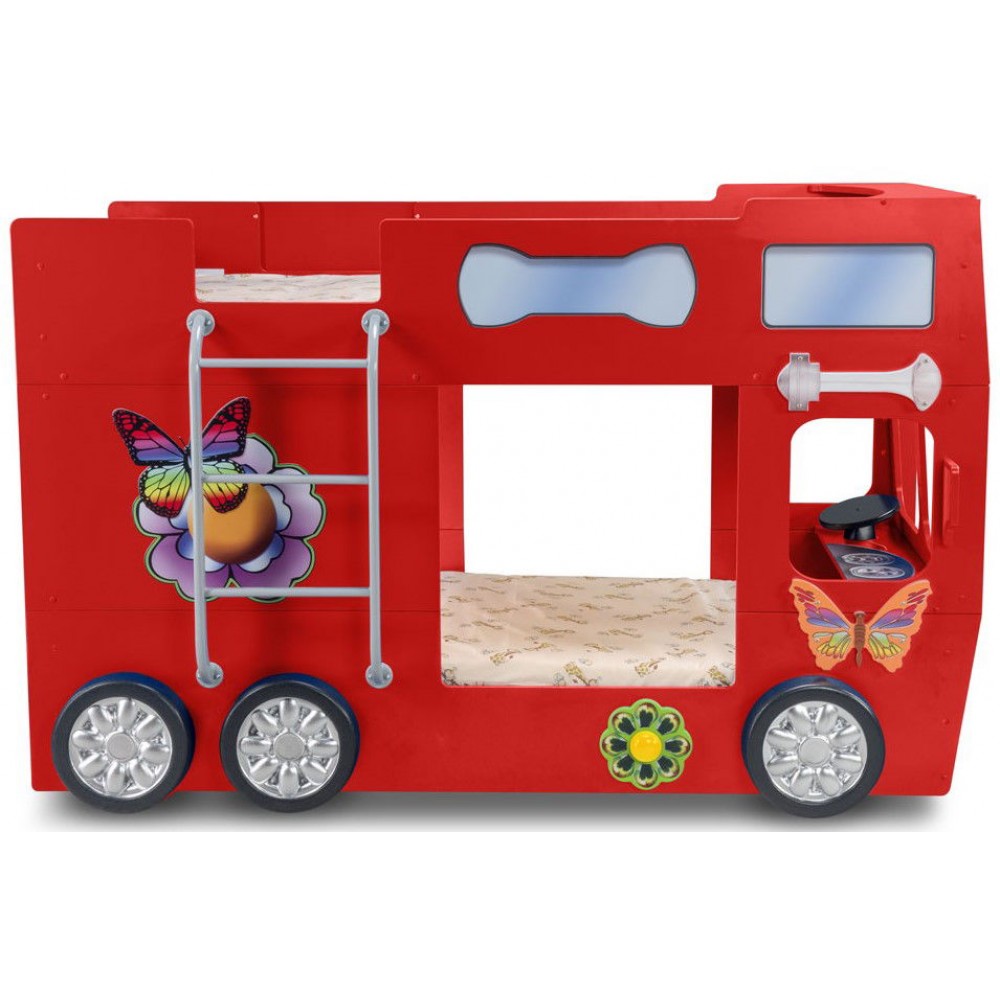 Κρεβάτι παιδικό Happy Bus-Kokkino