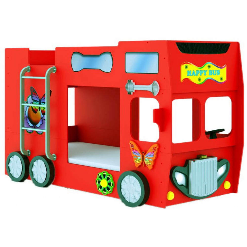 Κρεβάτι παιδικό Happy Bus-Kokkino