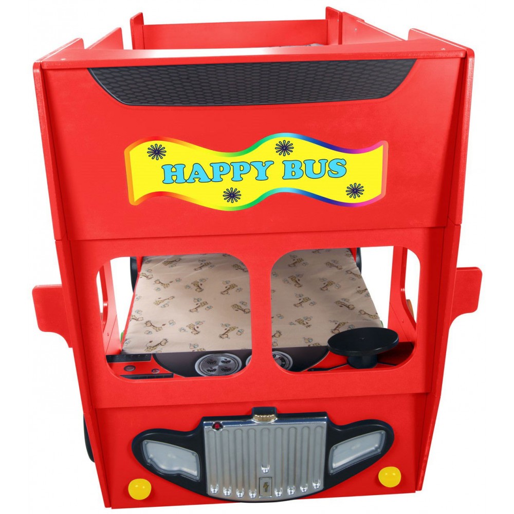 Κρεβάτι παιδικό Happy Bus-Kokkino