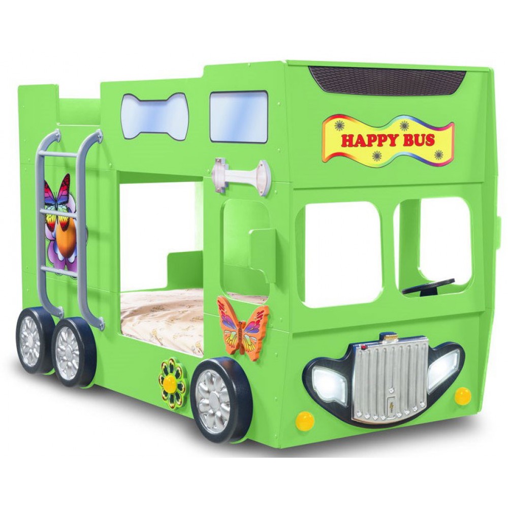 Παιδικό Κρεβάτι Happy Bus-Prasino 207x116x150