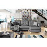 Γωνιακός καναπές Amelion-Γκρι Σκούρο