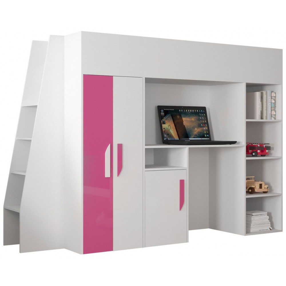 Πολυλειτουργικό κρεβάτι Party XV-Leuko-Roz