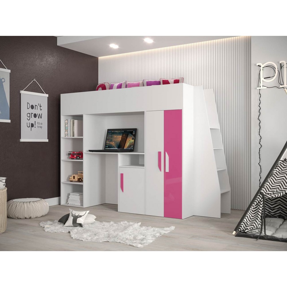 Πολυλειτουργικό κρεβάτι Party XV-Leuko-Roz