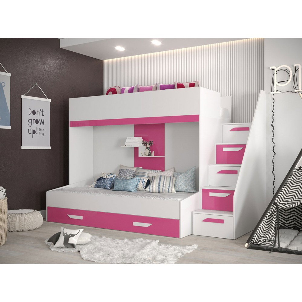 Πολυλειτουργικό κρεβάτι Party XVI-Leuko-Roz