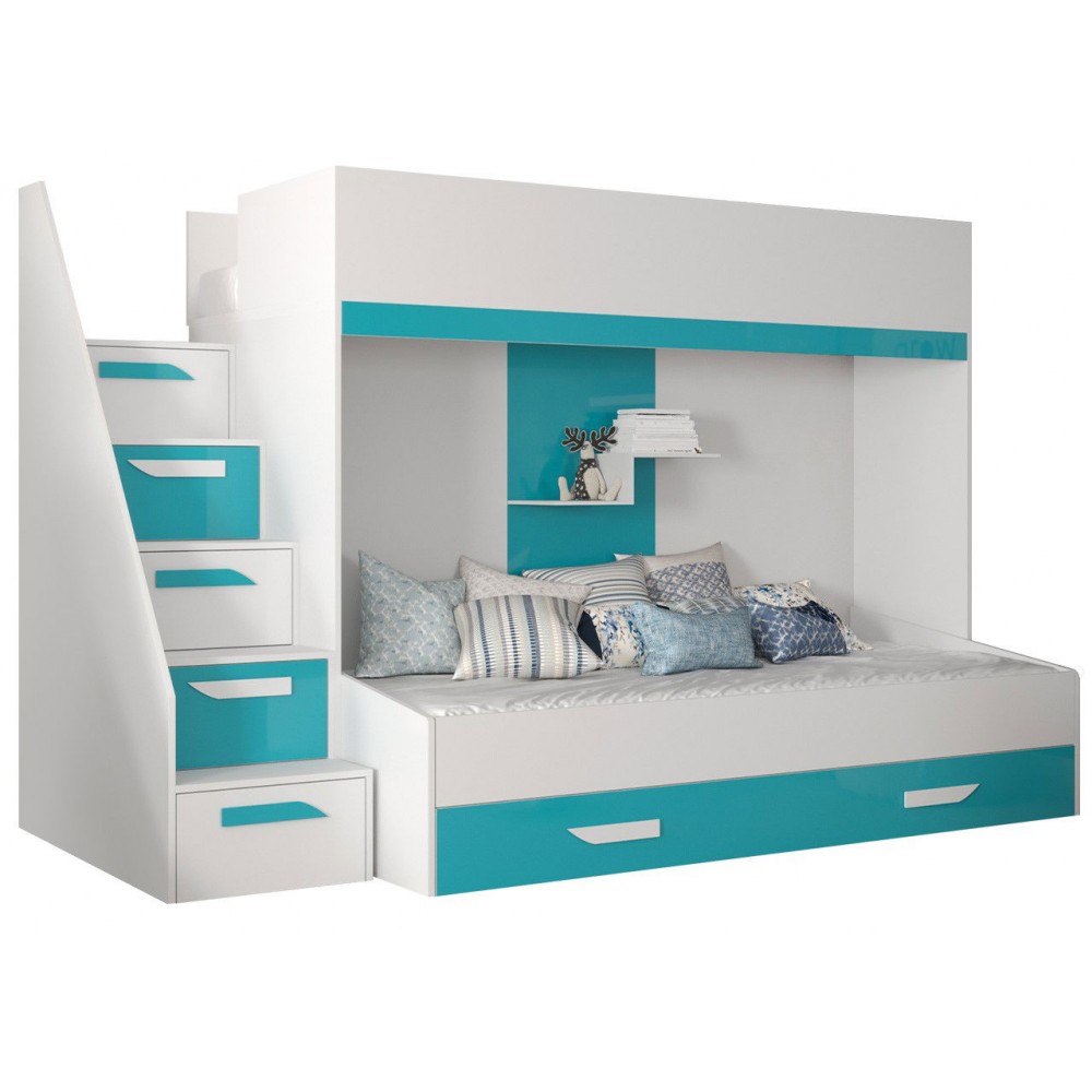 Πολυλειτουργικό κρεβάτι Party XVI-Leuko - Tirkouaz