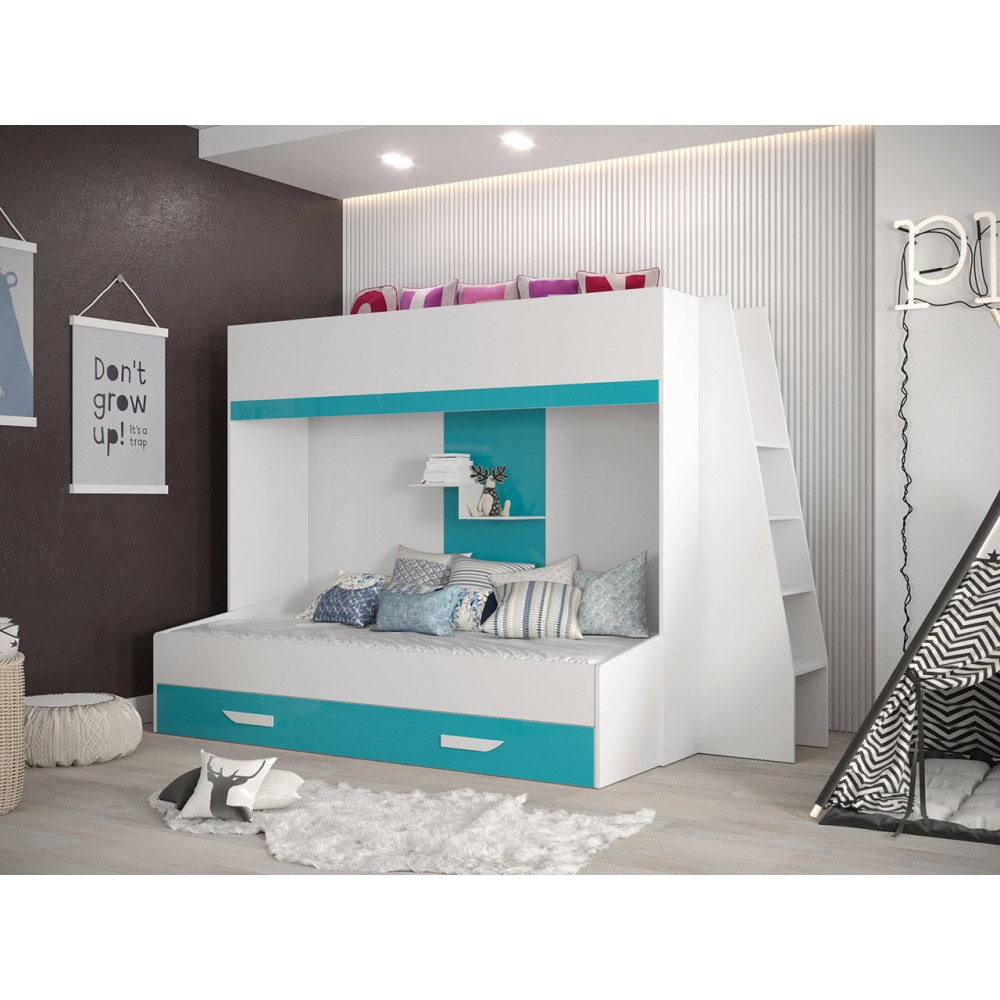 Πολυλειτουργικό κρεβάτι Party XVII-Leuko - Tirkouaz