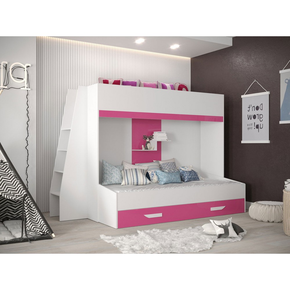 Πολυλειτουργικό κρεβάτι Party XVII-Leuko-Roz