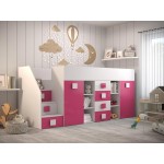 Πολυλειτουργικό κρεβάτι Toledo III-Roz-Αριστερή