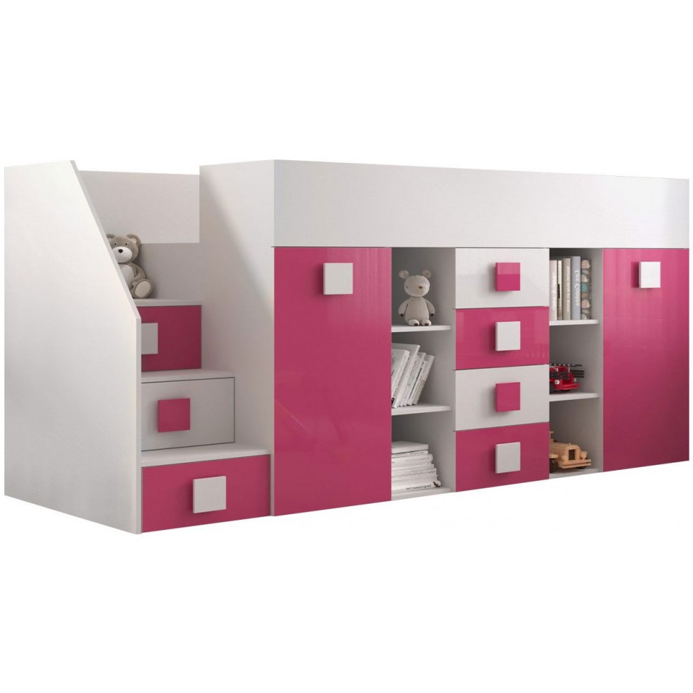 Πολυλειτουργικό κρεβάτι Toledo III-Roz-Αριστερή