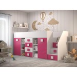 Πολυλειτουργικό κρεβάτι Toledo III-Roz-Δεξιά