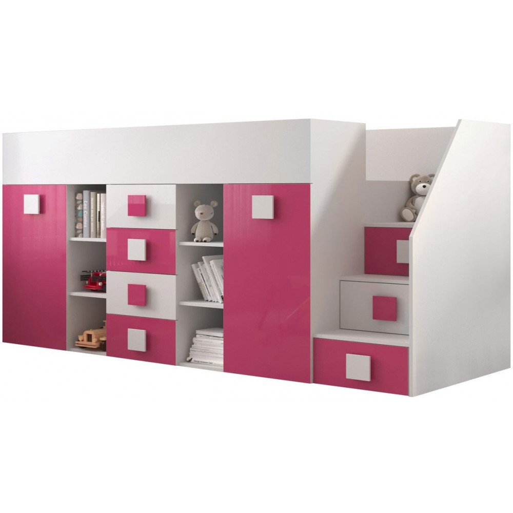 Πολυλειτουργικό κρεβάτι Toledo III-Roz-Δεξιά
