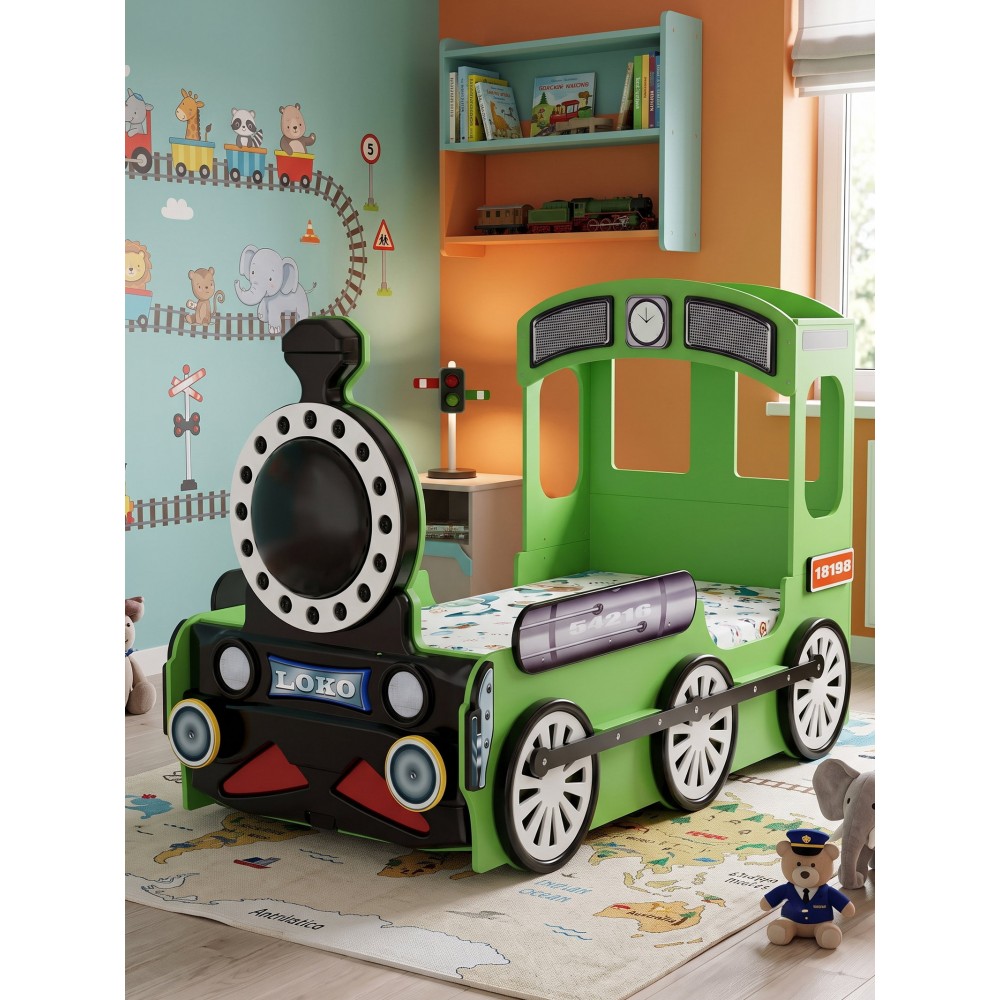 Παιδικό Κρεβάτι Lokomotive-Prasino 205x120x130