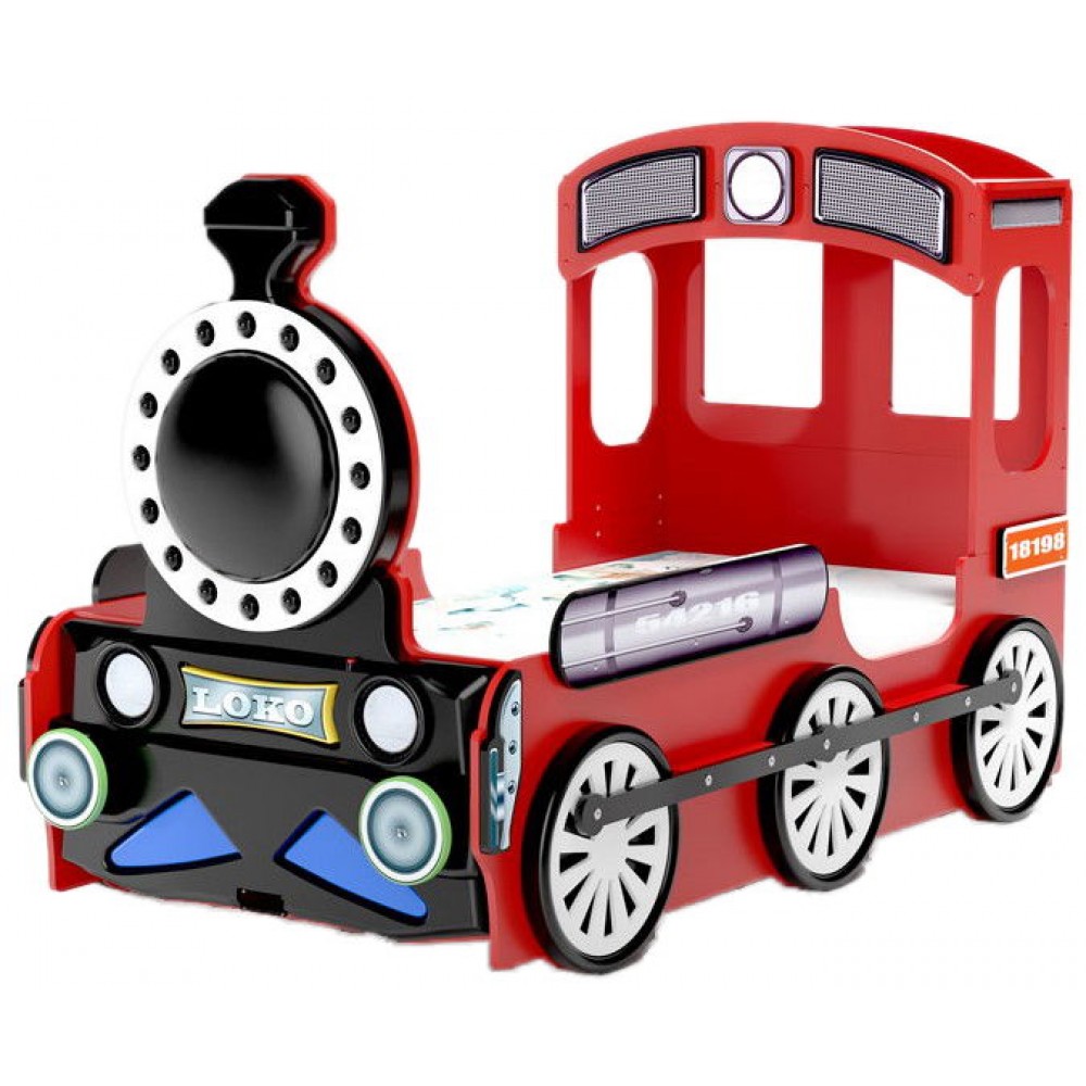 Κρεβάτι παιδικό Lokomotive-Kokkino