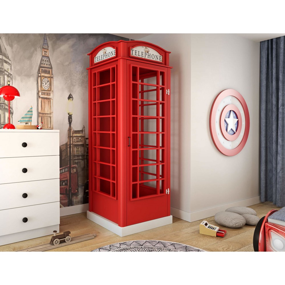 Διακοσμητικό Phone Booth-Kokkino