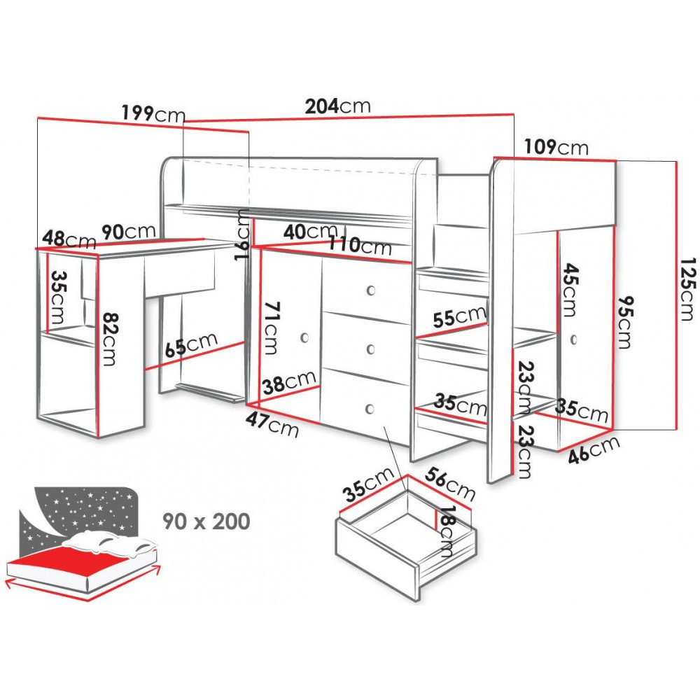Πολυλειτουργικό κρεβάτι Smart I-Leuko