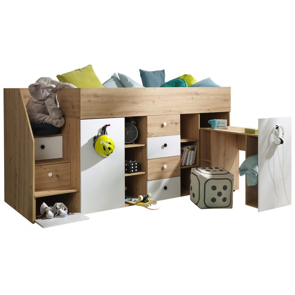 Πολυλειτουργικό κρεβάτι Smart III-Αριστερή-Leuko