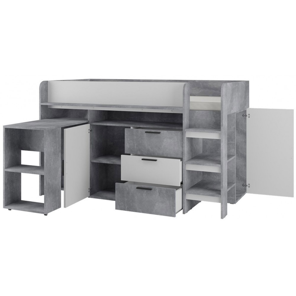 Πολυλειτουργικό κρεβάτι Konkret I-Gkri-Leuko