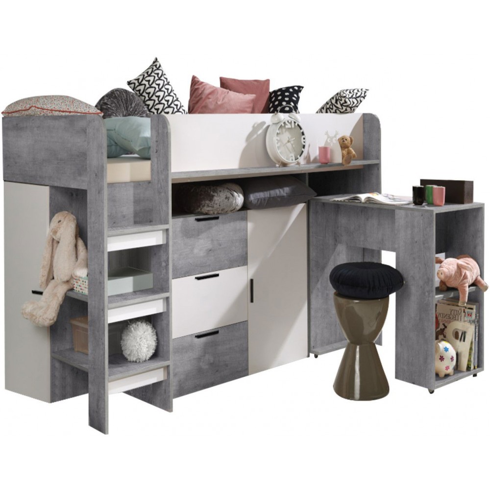 Πολυλειτουργικό κρεβάτι Konkret I-Gkri-Leuko